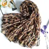Bufanda larga de estampado de leopardo, bufanda de seda de Bali para mujer con estampado de 50 cm, popular en Europa y América, bufanda de playa, suministro transfronterizo, en stock