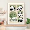 Fabricante de Ponto Cruz Tiktok Kuaishou Xiaohongshu Dropshipping Novo Modelo 2026 Bordado com Linha Sala de Estar Bordado Panda de Desenho Animado