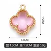 Colgante Individual Dorado Kc Trébol de Cuatro Hojas Piedra Preciosa Collar Pulsera Colgante Joyería DIY Venta Directa por el Fabricante Lote Mixto Transfronterizo