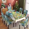 Mantel Navideño Estampado y Funda para Silla Impermeables y a Prueba de Aceite Mantel Decorativo Festivo Funda para Silla Universal para el Hogar
