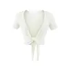 T346- Moda Estilo Europeo Chica Picante Camiseta Corta Escotada de Manga Corta para Mujer 2026 Nueva Colección Primavera/Verano Top Sexy Adelgazante