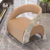 Banqueta Giratória para Sala de Estar com Rodas, Cadeira com Encosto, Cadeira Individual de Lazer Leve de Luxo, Banqueta Pequena Giratória, Banqueta Baixa para Trocar de Sapatos