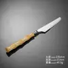 Vajilla de Acero Inoxidable 304 Cuchillo y Tenedor Creativos con Mango de Bambú para Bistec, Cuchara, Tenedor de Postre, Cuchara de Café y Postre, Juego de Cubiertos Occidentales