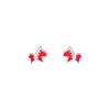 Pendientes de Plata S999 Caballo del Zodiaco Rojo para Mujer Modelo Nuevo 2026, Diseño con Sentido de Talento y Riqueza, Pendientes de Hélice para Cartílago