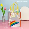 Bolsa de Regalo Arcoíris de Año Nuevo Bolsa Tote Transparente Bolsa de Regalo de Cumpleaños Navidad Jardín de Infancia Bolsa de Recuerdo