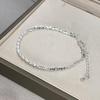 Pulsera de perlas naturales de plata rota para mujer, diseño de lujo ligero de verano, estilo nicho, pulsera de plata de ley fría