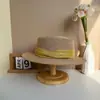 Sombrero de Paja de Ala Plana Estilo Francés para Mujer, Sombrero Elegante de Verano con Protección Solar, Sombrero de Paja para Vacaciones en la Playa y Salidas