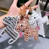 Llavero de poni de diamantes lindo coreano para mujer, llavero creativo para llaves de coche, colgante de bolso de moda, regalo al por mayor