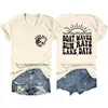 Ondas de Barco Raios de Sol Amazônia Ebay Site Independente Moda Casual Feminina Camiseta de Manga Curta com Decote em V