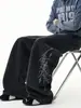 Pantalones deportivos de hiphop de peso pesado para hombres y mujeres, pantalones largos de otoño de marca americana de moda con estampado microacampanado, pantalones retro holgados hasta el suelo