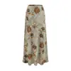 Falda Lápiz Floral Estilo Resort Francés Falda Cola de Pez Verano Nueva Moda Cintura Alta Ajustada Elegante Falda Larga para Mujer