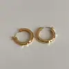 Brincos de Metal Circulares Irregulares Brilhantes para Mulheres, Simples Estilosos, Elegantes da Moda, Brincos Versáteis para Roupas de Trabalho