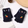 Guantes Calientes de Pollo de Dibujos Animados para Bebé Otoño e Invierno A prueba de Frío Engrosados Lindos para Niños y Niñas de Cinco Dedos Medio Dedo Tapa Abatible