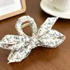 Pinza para el pelo cruzada de tela floral pequeña estilo coreano, Pinza simple de moda para la parte trasera de la cabeza, Nuevo accesorio para el pelo de pinza de tiburón