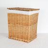 Cesto de roupa suja trançado cesto de roupa suja com tampa grande de rattan cesto de armazenamento de vime para roupa suja loja de panela quente balde de roupa suja atacado