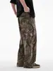 Pantalones Cargo Camuflados de Montaña para Hombre, Pantalones Anchos Rectos Holgados, Marca Americana de Moda, Pantalones de Paracaidista para Viajero