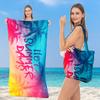 Toalha de Praia Duas em Uma com Bolsa Integrada, Toalha de Praia Dobrável para a Praia, Bolsa de Ombro Multifuncional, Toalha Esportiva Estampada