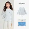 Camiseta Manga Longa Estampada Divertida Pudding Haru para Meninas 2026 Verão Novo Estilo Blusa Fashion Leve com Gola Redonda Infantil t