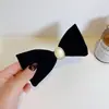 Presilha de Mola Gato Olho Laço Preto Acessórios de Cabelo Grandes de Veludo Headwear ins Estilo Francês Coreano Dongdaemun Top Clip