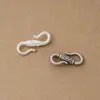 Prata pura S925 maciça vintage fecho de gancho S fecho de fecho conta gancho S acessório DIY para conector de pulseira e colar