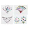 Pegatinas de tatuaje de diamante adhesivas personalizadas para el pecho para fiestas, bailes y actuaciones europeas y americanas, pegatinas decorativas de diamante acrílico para el pecho