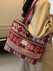 Bolsa Cubo de Lona de Gran Capacidad para Mujer 2026 Bolso Tote de Hombro Versátil Retro para Mujer Tendencia para Viajar al Trabajo Mamá
