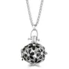 Pendente Vazado Flor Gota Mexicana Aromaterapia Corrente de Aço Titânio Diamante Difusor de Óleo Essencial Colar para Mulheres