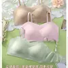Comércio Exterior Camisola de Seda de Gelo Sem Costura Costas Bonitas Colete Pequeno para Mulheres com Bojos Amigo da Pele Respirável Bandeau Camada Base Sutiã com Fecho nas Costas para Mulheres