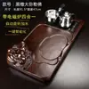 Bandeja de té de sándalo negro para uso doméstico, hecha de madera maciza, mesa de té rectangular grande y pequeña, bandeja de té de madera natural de palo de rosa, diseño creativo