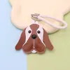 Llavero de Perro de Cuero Lindo Dibujo Animado Bulldog Francés Colgante para Bolso Accesorio Pequeño Regalo Adorno Colgante Creativo