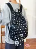 Mochila de Viaje Estilo Coreano con Lunares para Mujer, Mochila de Montañismo Deportiva al Aire Libre de Nicho, Mochila Ligera, Bolsa Casual para el Trabajo y la Escuela