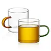 Atacado 100ml Vidro Borossilicato Colorido Xícaras de Chá com Alça Simples Copos Canecas de Vidro para Café Chá