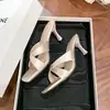 Tacones altos estilo francés, talla grande, punta cuadrada, tiras cruzadas, tacón de aguja, elegantes y con estilo, adecuados para usar como calzado exterior, sandalias de verano 2026 para mujer