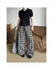 Pantalones casuales de pierna ancha estilo americano transfronterizos para hombre, silueta recta holgada de verano, pantalones casuales versátiles con bloques de color