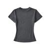 Camiseta Feminina Verão Estilo Ins Europeu e Americano Gola Redonda Manga Curta Justa Cintura de Ampulheta Hot Girl Americana Top com Efeito Emagrecedor