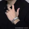 Pulsera de Acero Inoxidable de Doble Capa para Hombre Popular Hip-Hop Transfronterizo Simple y Dominante Punk Joyería de Pulsera de Alta Gama