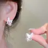 Brincos de Guirlanda com Pérolas Imitação de Princesa Sereia "Céu Pintado" para Mulheres, Brincos de Pressão para Orelhas Não Perfuradas