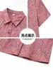 Ropa de verano para madres, camisas elegantes de manga corta, tops para abuelas, camisas cárdigan holgadas de talla grande de algodón puro para mujeres de mediana edad y mayores