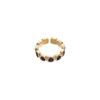 Latão banhado a ouro 18K europeu e americano retro anel de pedra natural moda personalidade nicho design sentido anel aberto feminino