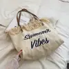 Bolsa Tote de Lazer Artística de Grande Capacidade Feminina Verão 2024 Nova Moda Bolsa Trançada Fashionável Bolsa de Ombro de Alta Qualidade