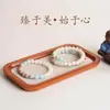 Pulsera Original Hecha a Mano de Jade Blanco Bodhi Estilo Chino Nuevo Cultural y Creativa de la Montaña Putuo Pulsera de Cuentas de Piedra Shoushan para Mujeres