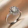 Anel Cruzado de Diamante Moissanita 6A Europeu e Americano Francês Novo Floco de Neve Moda Japonesa e Coreana Design de Nicho Toque de Luxo Cravejado
