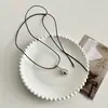 Collar Largo de Cuerda de Cuero Simple Estilo Coreano Gota de Agua Nuevo Estilo Genial Cadena de Suéter de Moda Joyería Versátil Casual
