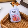 Chaveiro Fofo de Pelúcia Vintage para Celular Pingente de Cachorro em Traço de Linha Decoração de Bolsa de Estudante Acessório de Presente Chaveiro