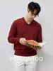 ¡Alta calidad! Suéter de Punto Suave y Liso con Cuello en V para Hombre, Sencillo y Versátil, Tejido Cálido y Antipelusas para Otoño e Invierno