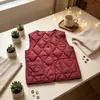 506 Chaleco de Algodón Nuevo con Forma de Diamante para Otoño e Invierno Fabricante Venta al por Mayor Chaleco Ligero Cálido Acolchado Corte Holgado Adelgazante