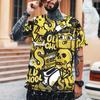 Nova Moda Masculina Rua Hip Hop Graffiti Impressão 3d Leica Poliéster Tecido de Alta Qualidade Camiseta Tamanho Europeu