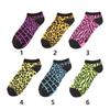 Transfronteiriço 5 pares de meias meias curtas masculinas primavera e verão finas pintura a óleo estampa de leopardo personalidade moda marca moderna masculina meias soquete modernas