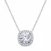 Collar de cubo de azúcar de diamante completo moissanita para mujer, colgante cuadrado de alta gama, chapado en platino, moderno y simple, directo de fábrica