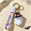 Chaveiro de abóbora de Halloween transfronteiriço figura de desenho animado pequeno acessório pingente de chave de borracha macia decoração de carro chaveiro